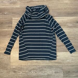 Striped Cowl Neck Sweater